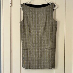 Ann Klein VTG houndstooth mini wool jumper dress size 8 plaid academic classic